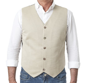 Gilet da uomo fatto a mano in Italia. Questo panciotto è un pezzo unico e numerato (n. 59). Personalizzabile. Taglia 54. Non replicabile. - Atelier di Monica